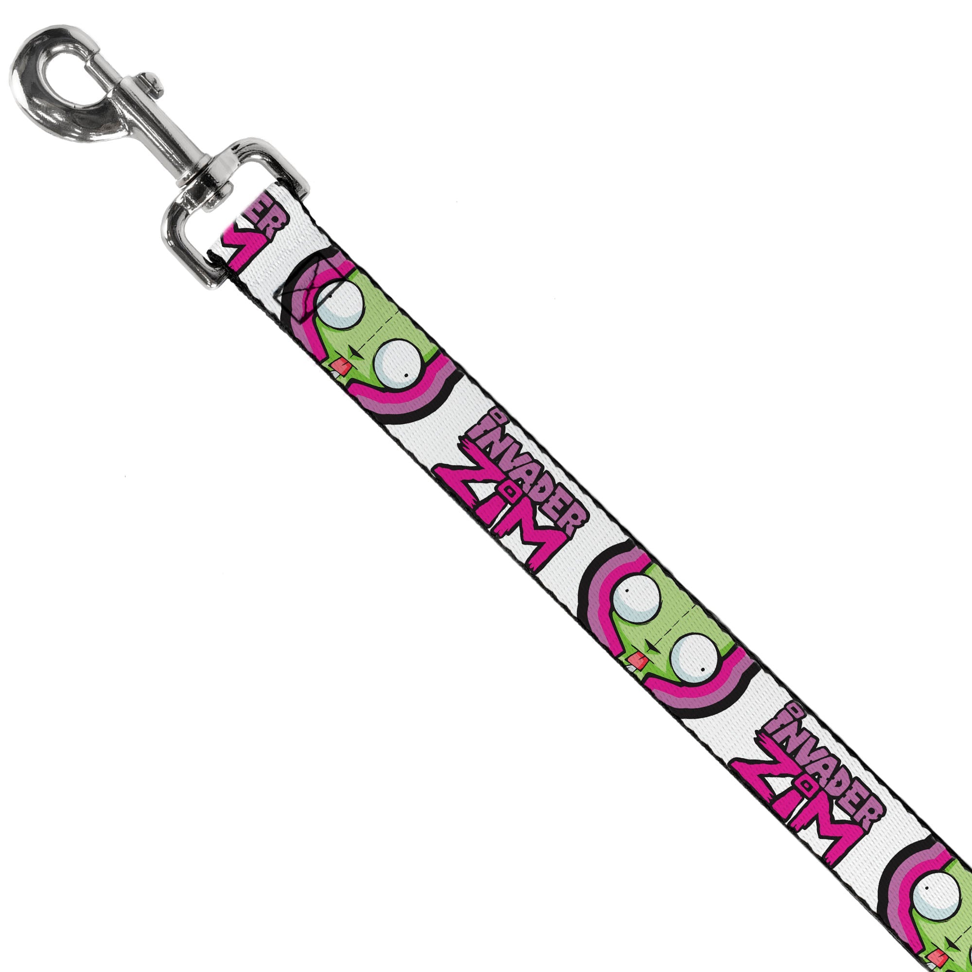 Dog Leash - INVADER ZIM Title Logo and GIR Pose Close-Up White/Pinks