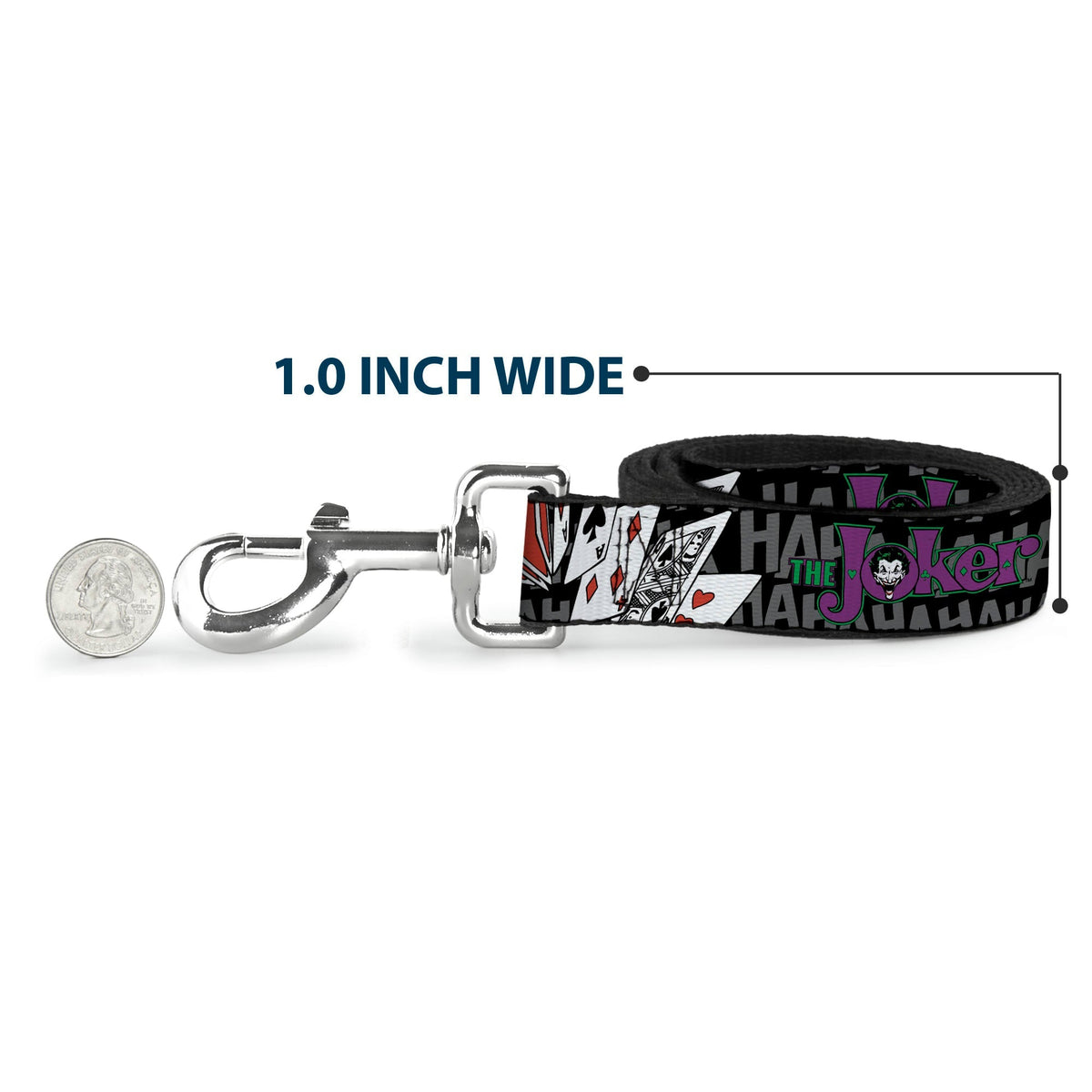 Dog Leash - The Joker Pose/Cards/HAHAHAHA Black/Gray 
