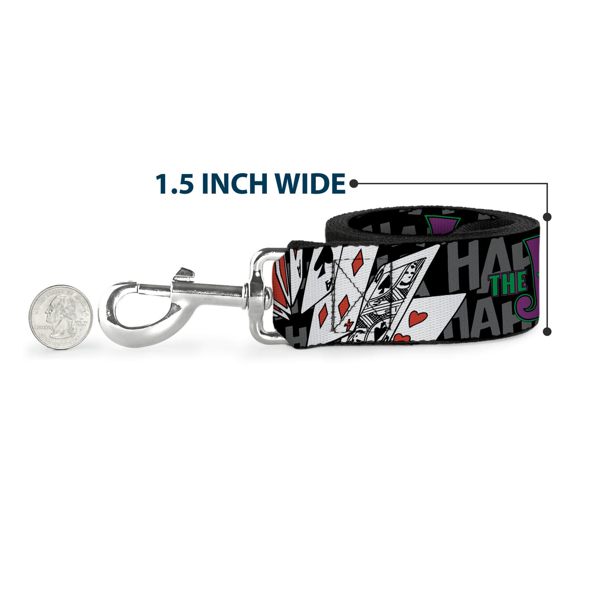 Dog Leash - The Joker Pose/Cards/HAHAHAHA Black/Gray 