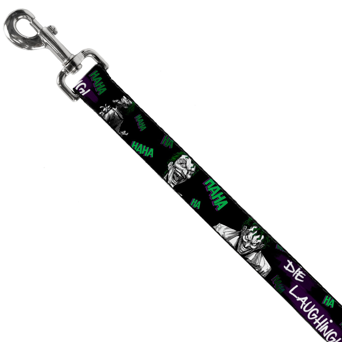 Dog Leash - Joker DIE LAUGHING! HAHA Black/Purple/Green 