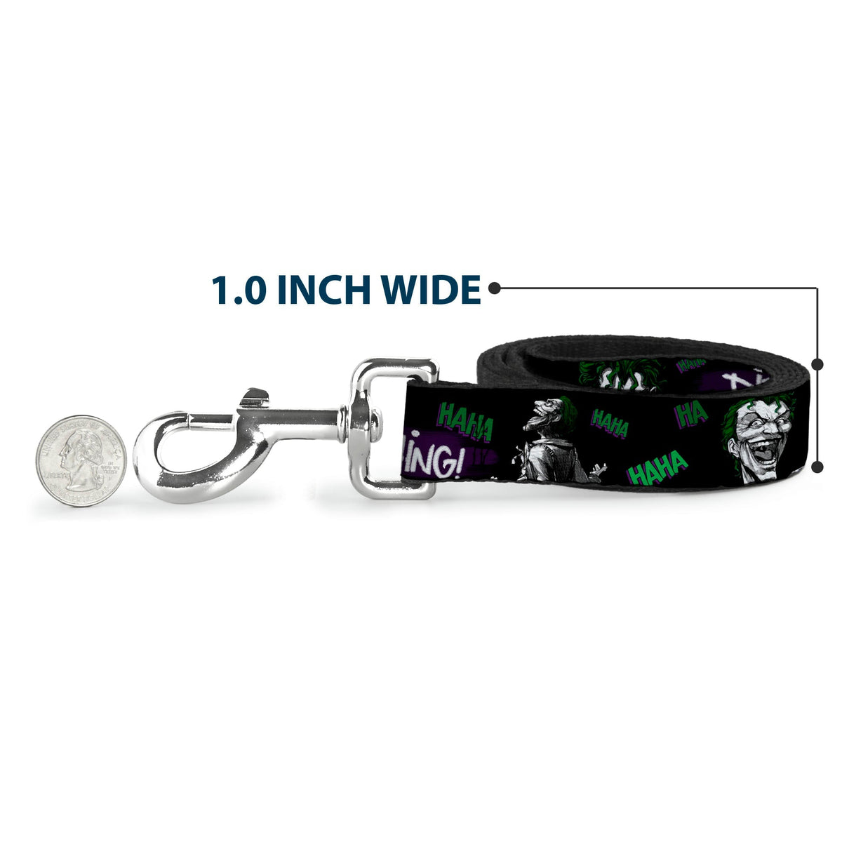Dog Leash - Joker DIE LAUGHING! HAHA Black/Purple/Green 