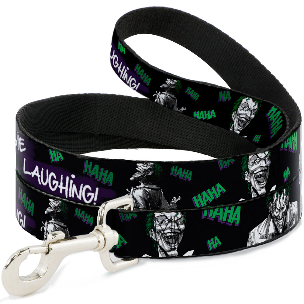 Dog Leash - Joker DIE LAUGHING! HAHA Black/Purple/Green 