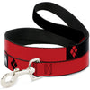Buckle-Down DC Harley Quinn & Diamonds Black/Red/White Dog Leash