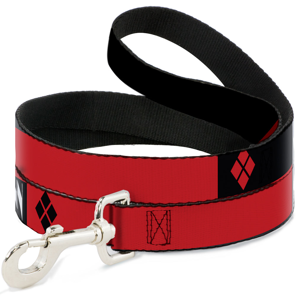 Dog Leash - HARLEY QUINN/Diamonds Black/Red/White 