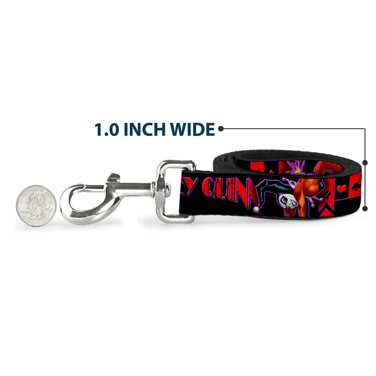 Dog Leash - HARLEY QUINN Bomb Poses/Suits Black/Purple/Red 