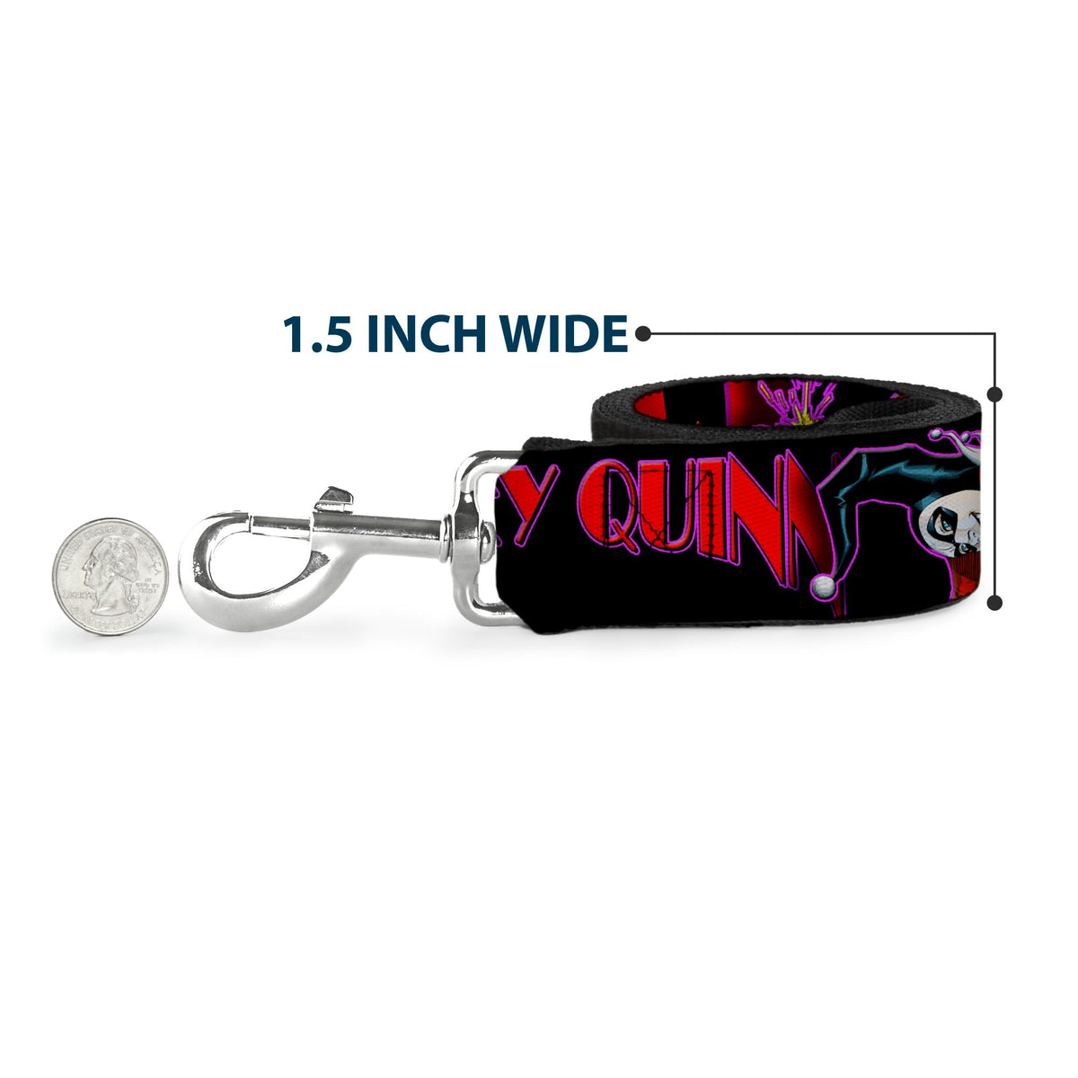 Dog Leash - HARLEY QUINN Bomb Poses/Suits Black/Purple/Red 