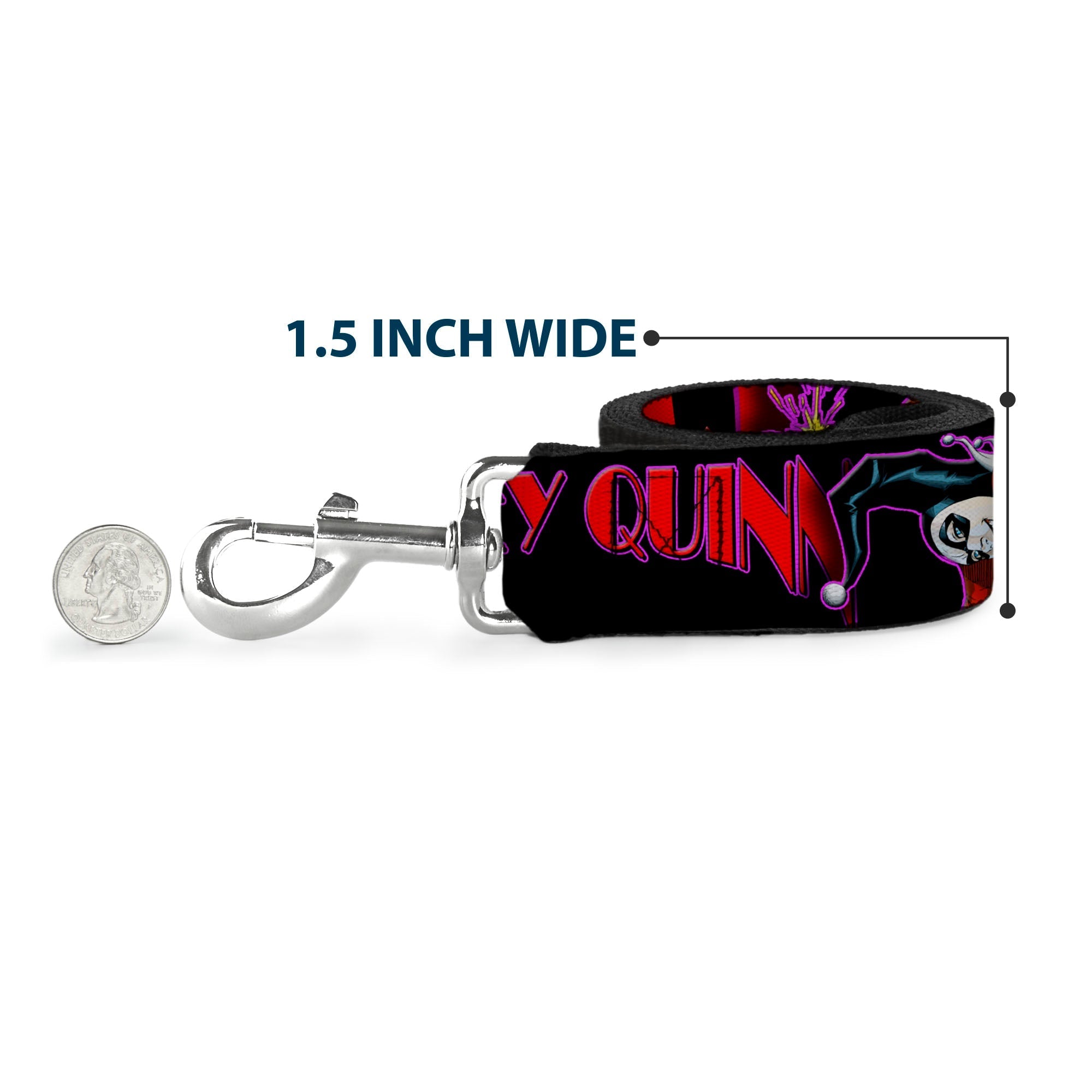 Dog Leash - HARLEY QUINN Bomb Poses/Suits Black/Purple/Red 