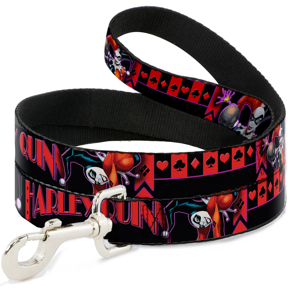 Dog Leash - HARLEY QUINN Bomb Poses/Suits Black/Purple/Red 