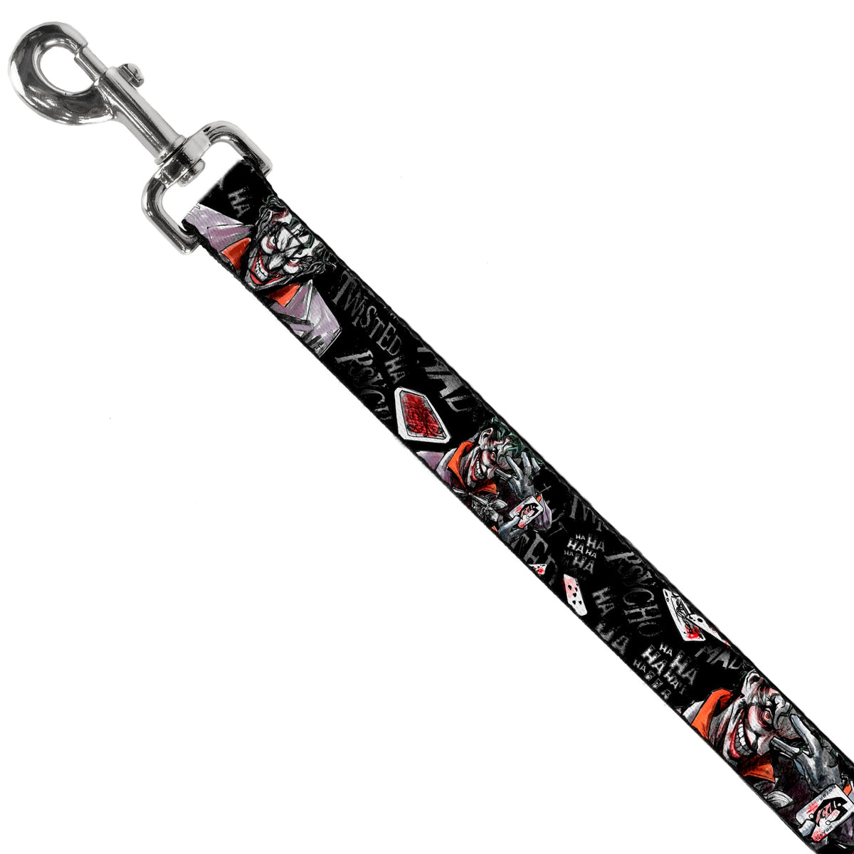 Dog Leash - Joker BRILLIANTLY TWISTED PSYCHO 2-Poses/Cards Black/Grays 
