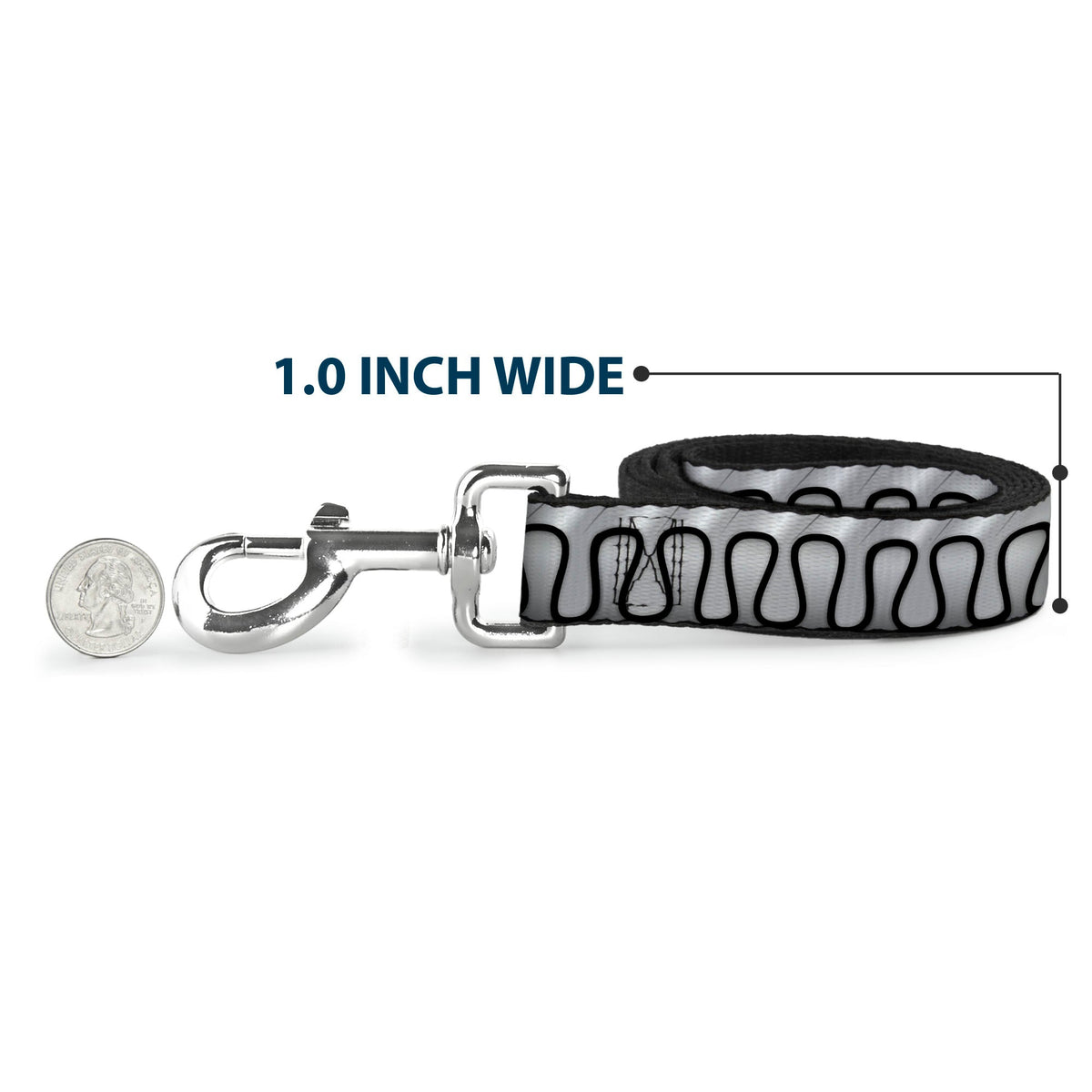 Dog Leash - Harley Quinns Collar Ruffle White/Black 