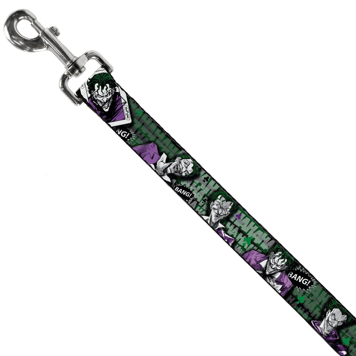 Dog Leash - The Joker 4-Poses/Joker Card HAHA/Smile/BANG! Grays/Greens/Purples 