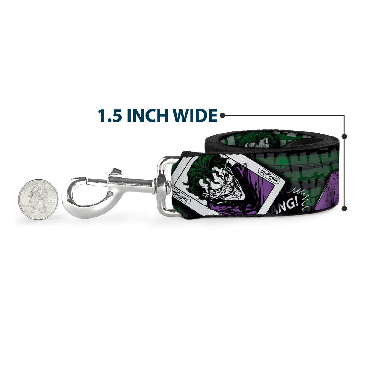 Dog Leash - The Joker 4-Poses/Joker Card HAHA/Smile/BANG! Grays/Greens/Purples 