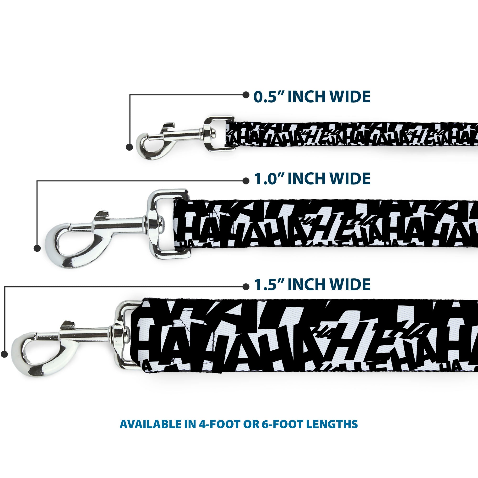 Dog Leash - Joker The Killing Joke Holding Head Pose/HA HA HA Repeat White/Black