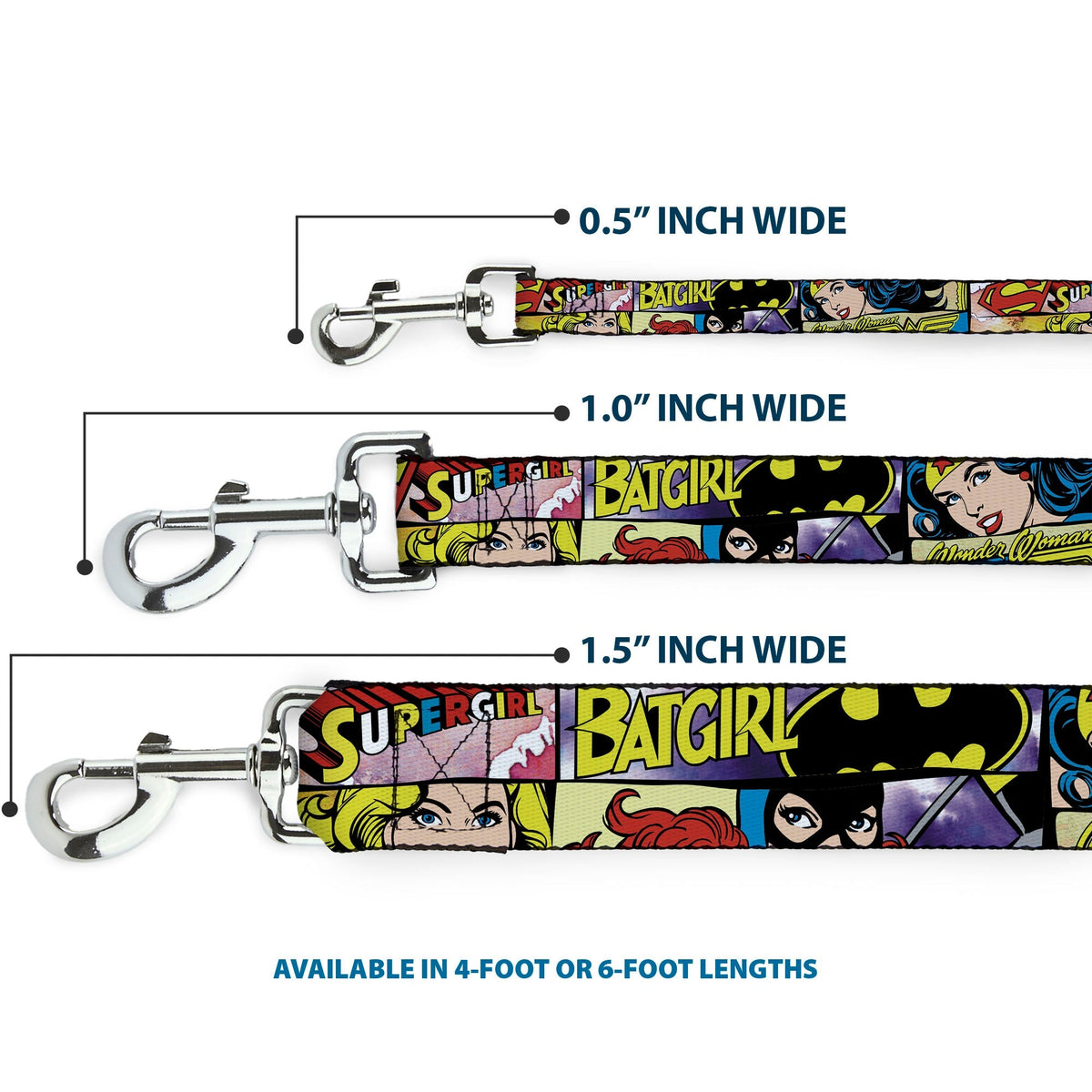 Dog Leash - Superheroines Wonder Woman/Supergirl/Batgirl 