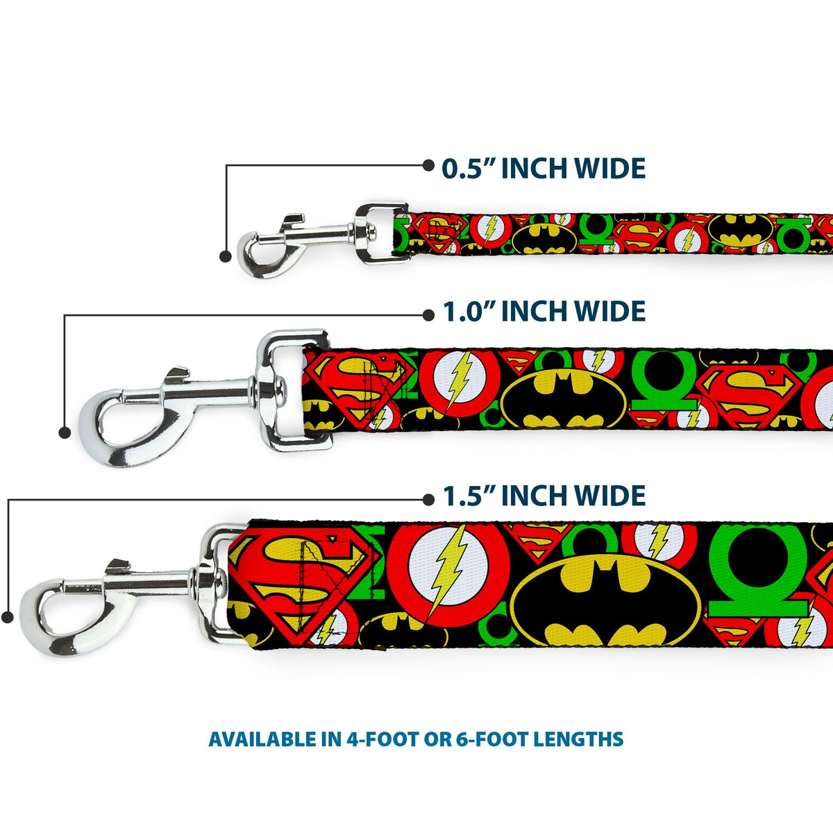 Dog Leash - Justice League Stacked Logos 