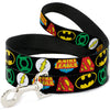 Buckle-Down DC Justice League Superhero Logos Black Dog Leash