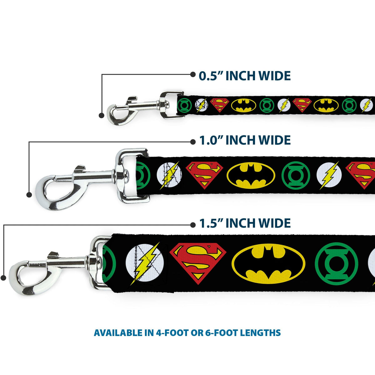 Dog Leash - Justice League Superhero Logos 