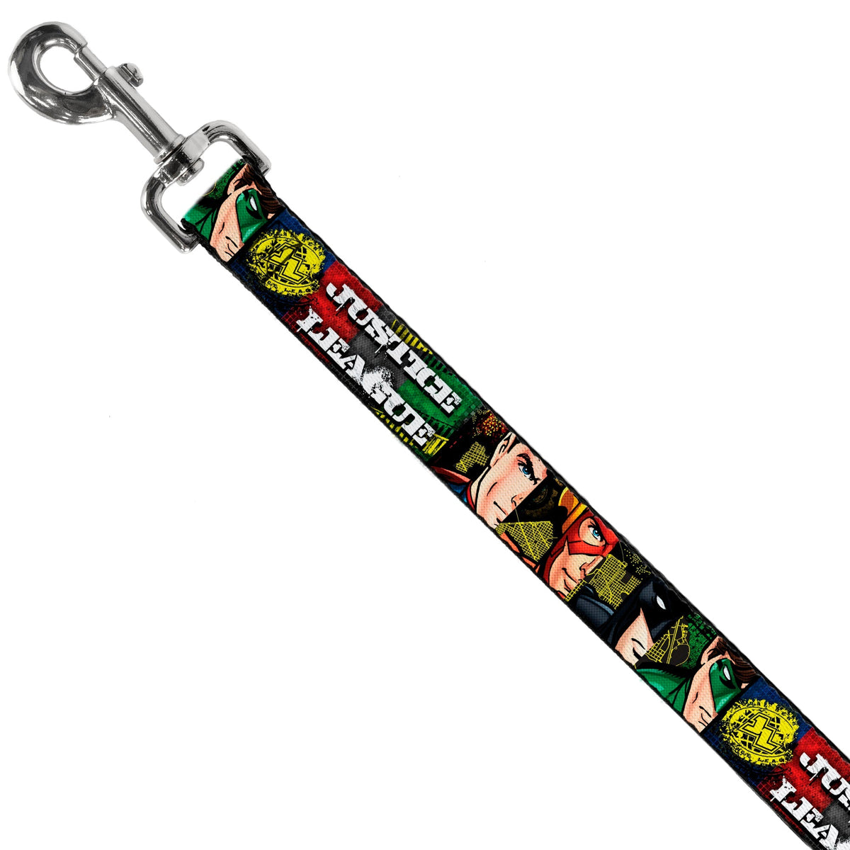 Dog Leash - JUSTICE LEAGUE Logo/4-Superhero Panels Pop Art 