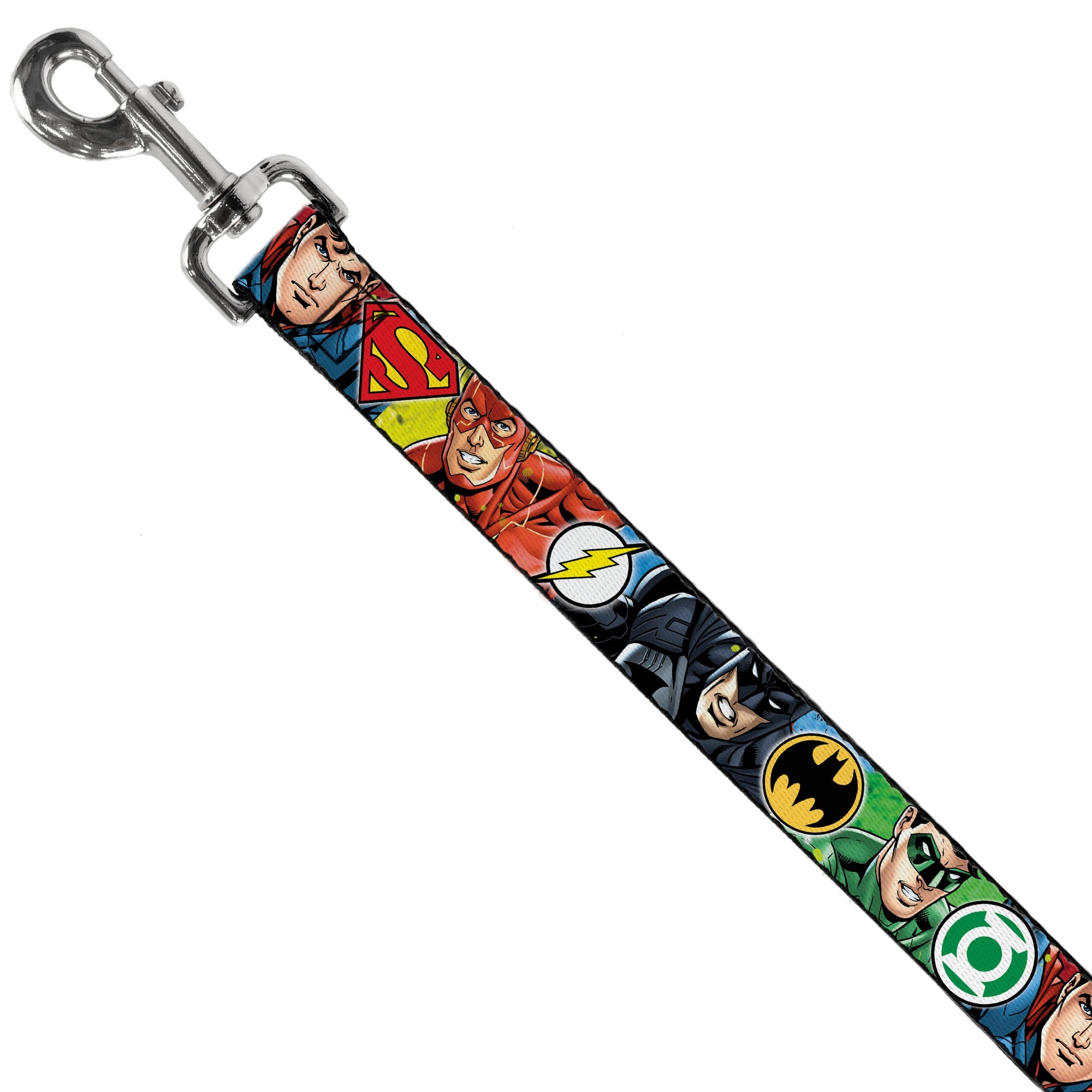 Dog Leash - Justice League 4-Superhero CLOSE-UP Poses/Logos - HT Animal Supply