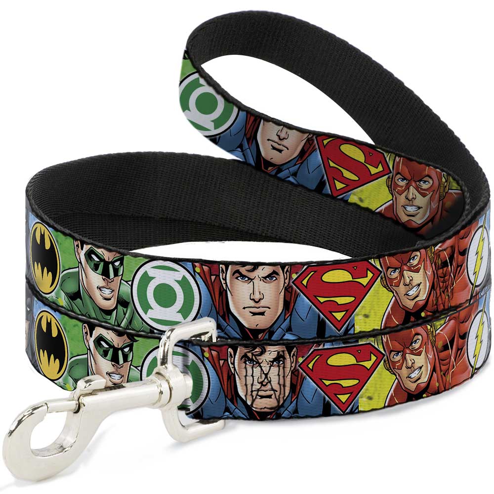 Dog Leash - Justice League 4-Superhero CLOSE-UP Poses/Logos - HT Animal Supply