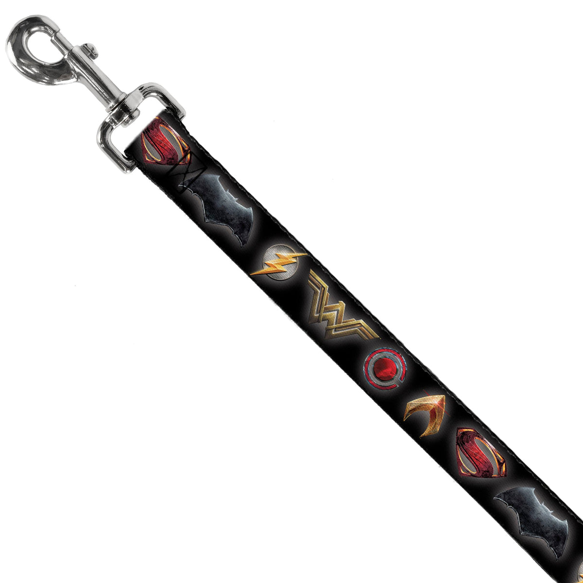 Dog Leash - Justice League 2017 6-Superhero Icons Black - HT Animal Supply