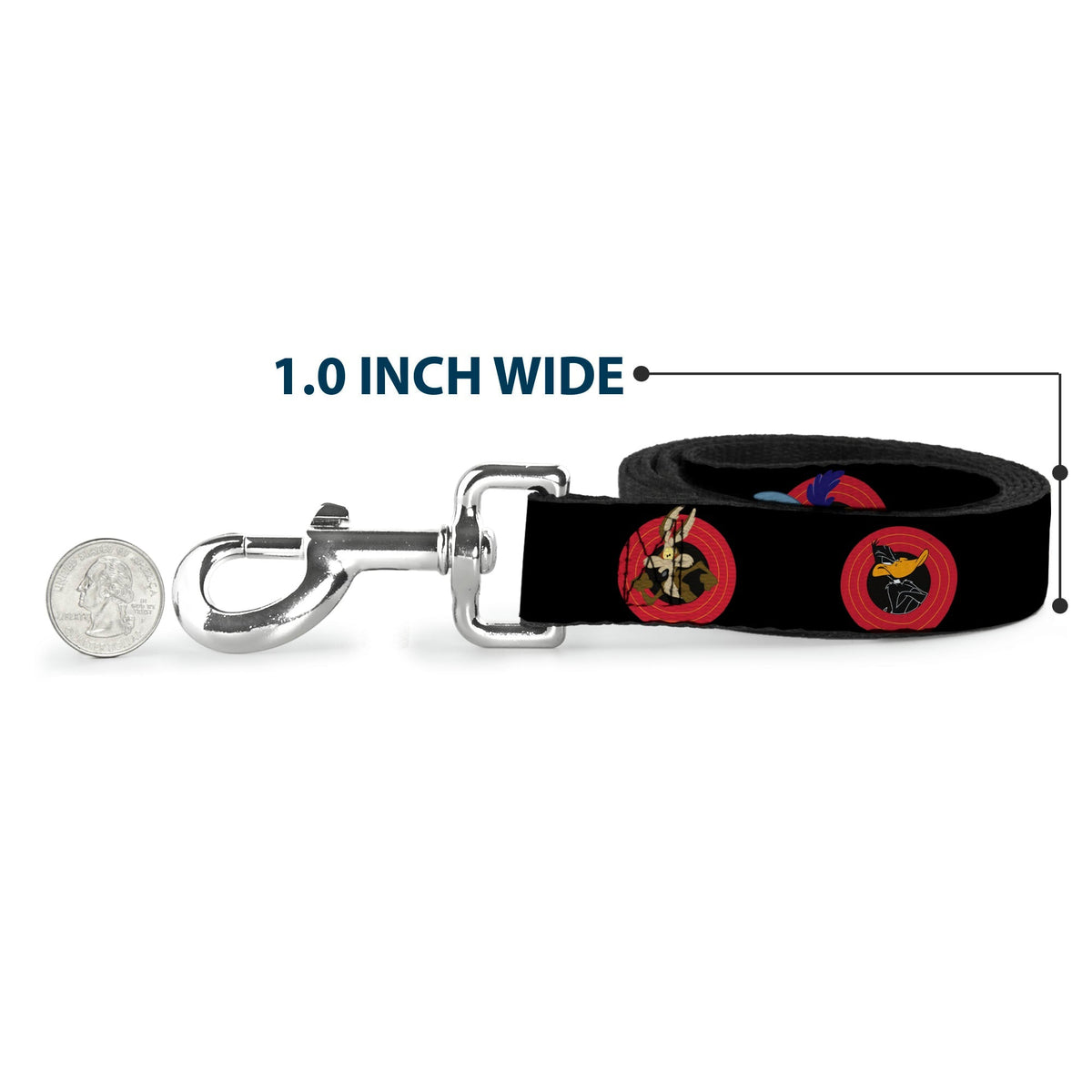 Dog Leash - Looney Tunes Characters Bullseye Pose Black 