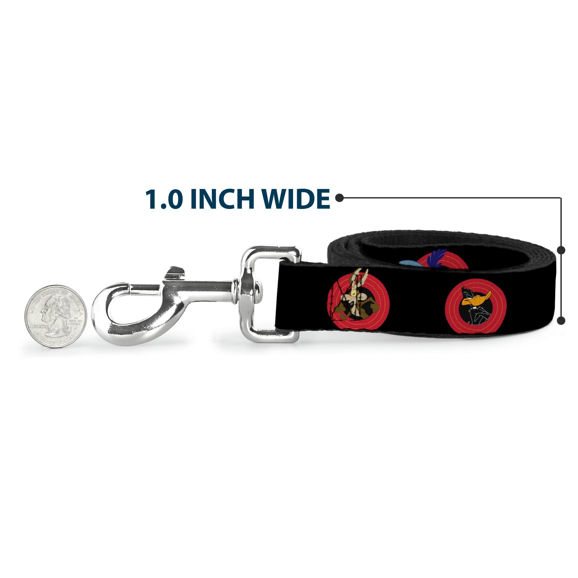 Dog Leash - Looney Tunes Characters Bullseye Pose Black 