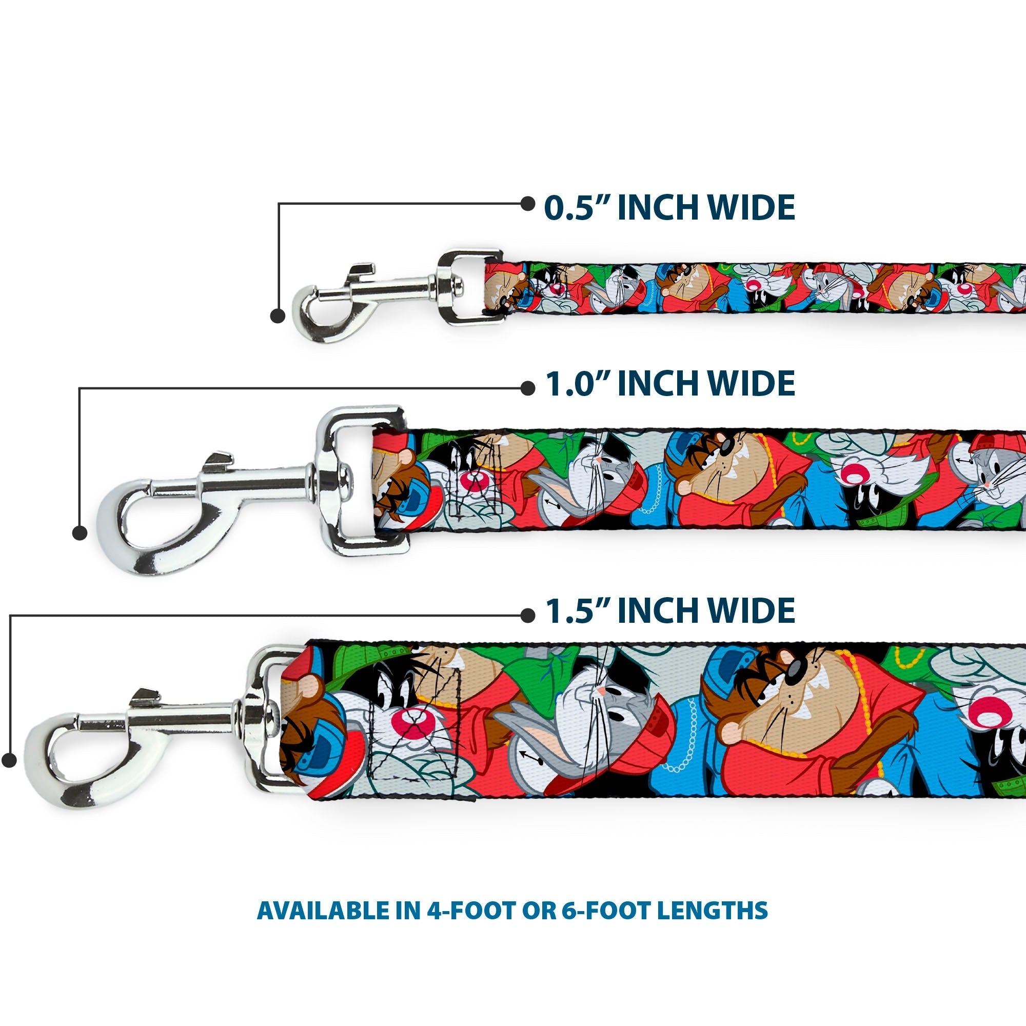 Dog Leash - Looney Tunes 3-B-Boy Stance Character Poses Stacked 