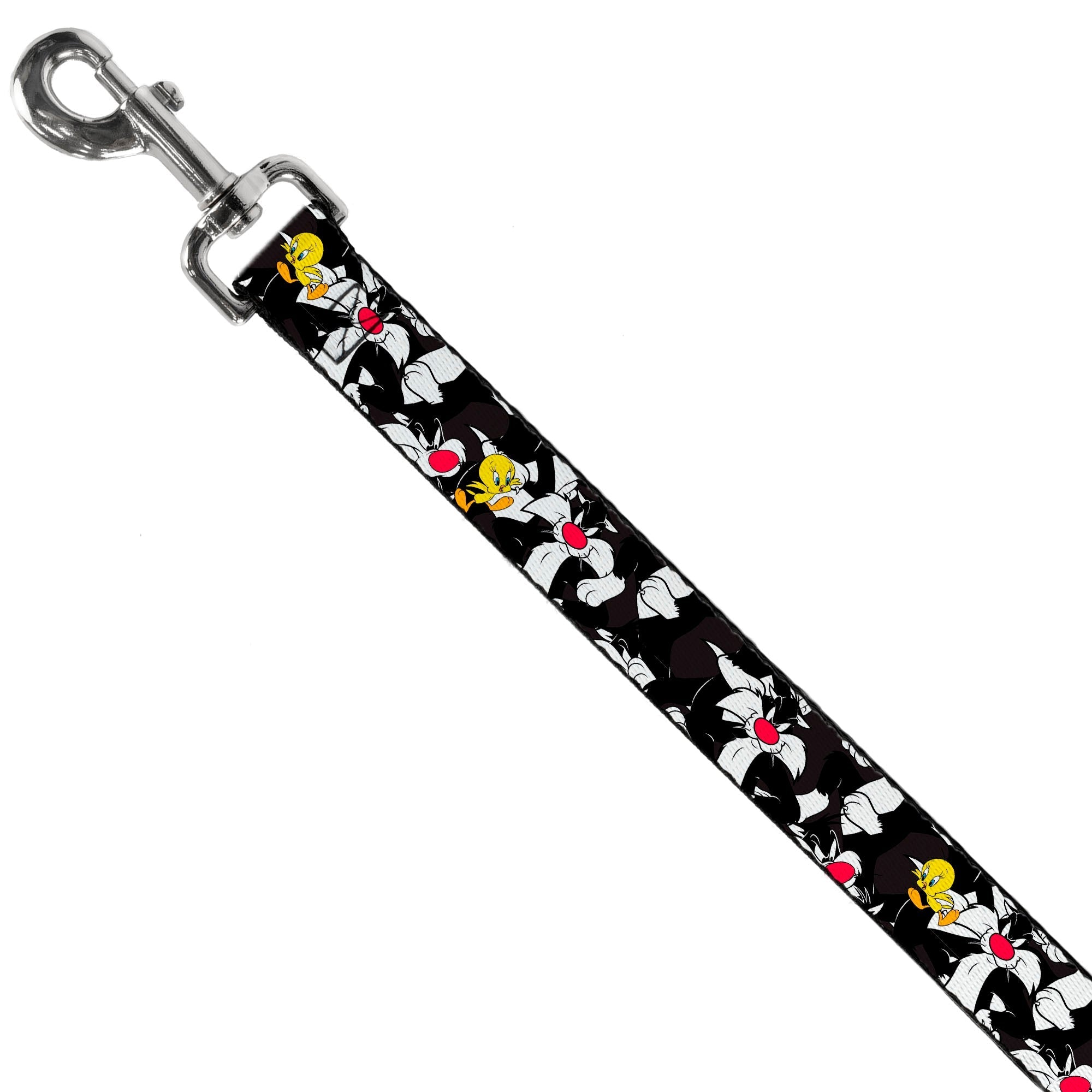 Dog Leash - Sylvester and Tweety Poses Scattered Charcoal 
