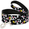 Dog Leash - Sylvester and Tweety Poses Scattered Charcoal