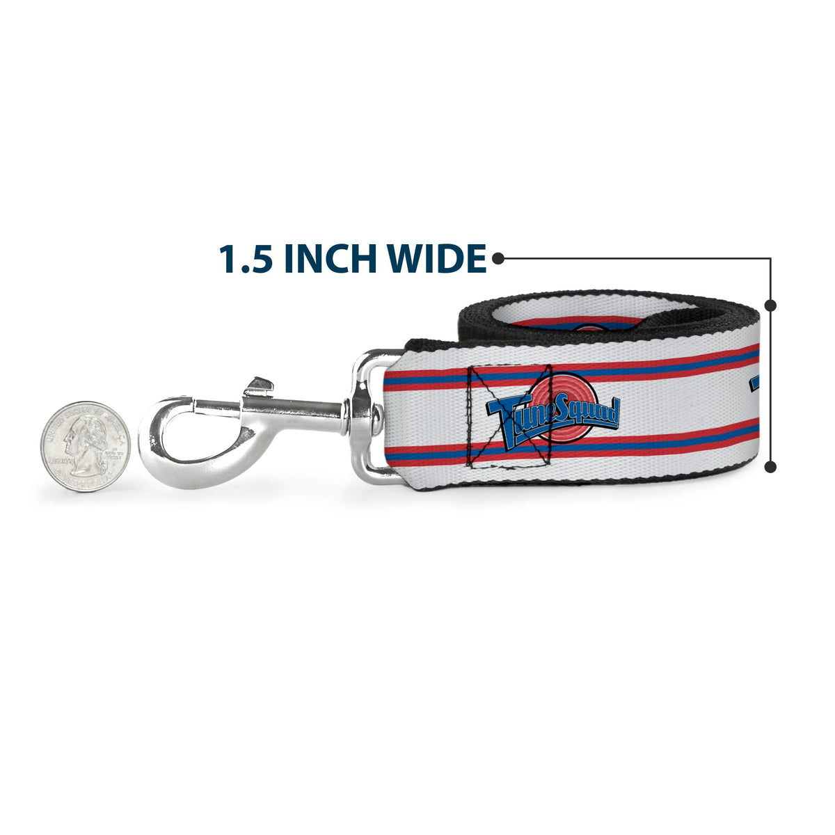 Dog Leash - Space Jam TUNE SQUAD Logo Stripe White/Red/Blue 