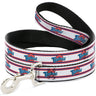 Dog Leash - Space Jam TUNE SQUAD Logo Stripe White/Red/Blue