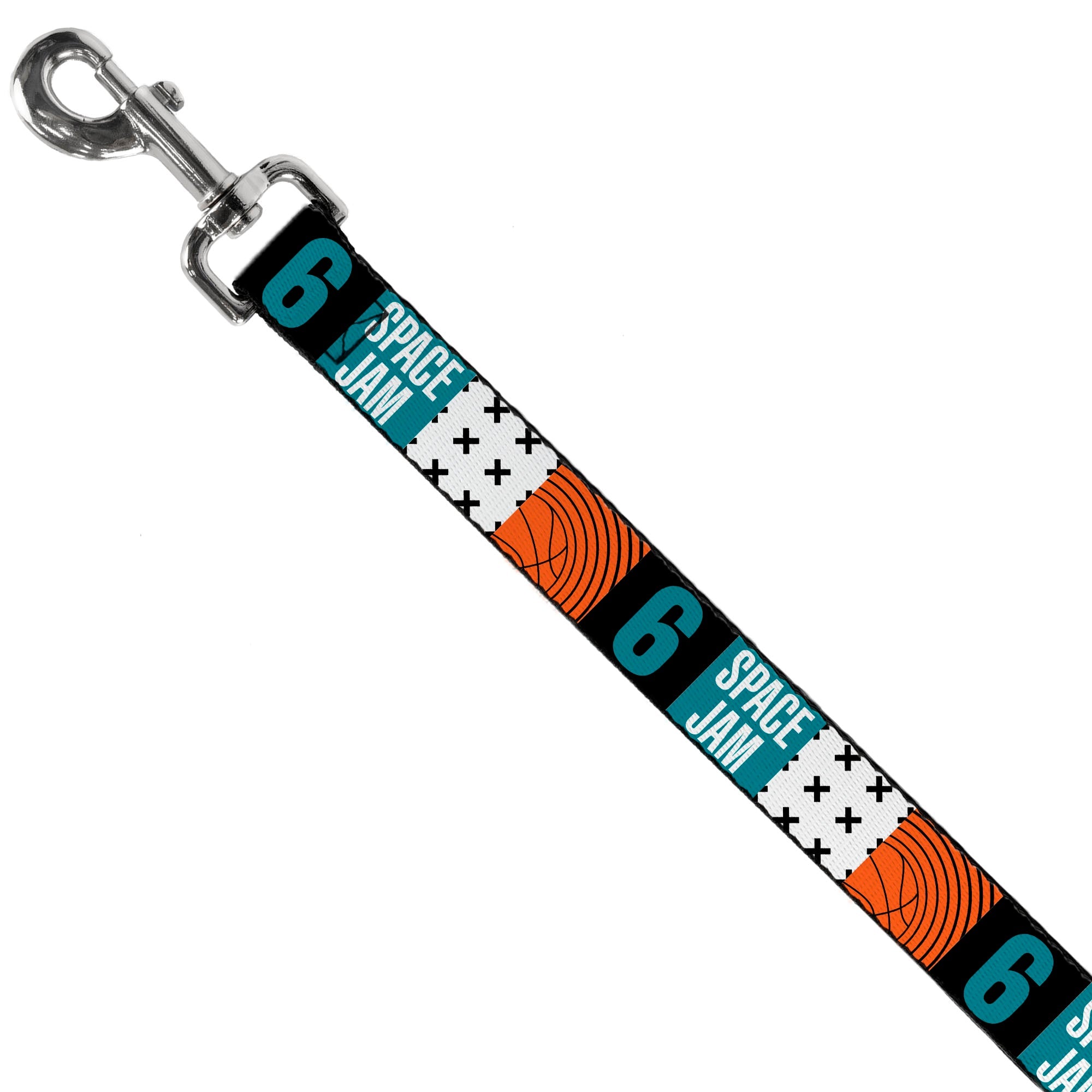Dog Leash - SPACE JAM Number 6 Blocks Black/Turquoise/White/Red - HT Animal Supply