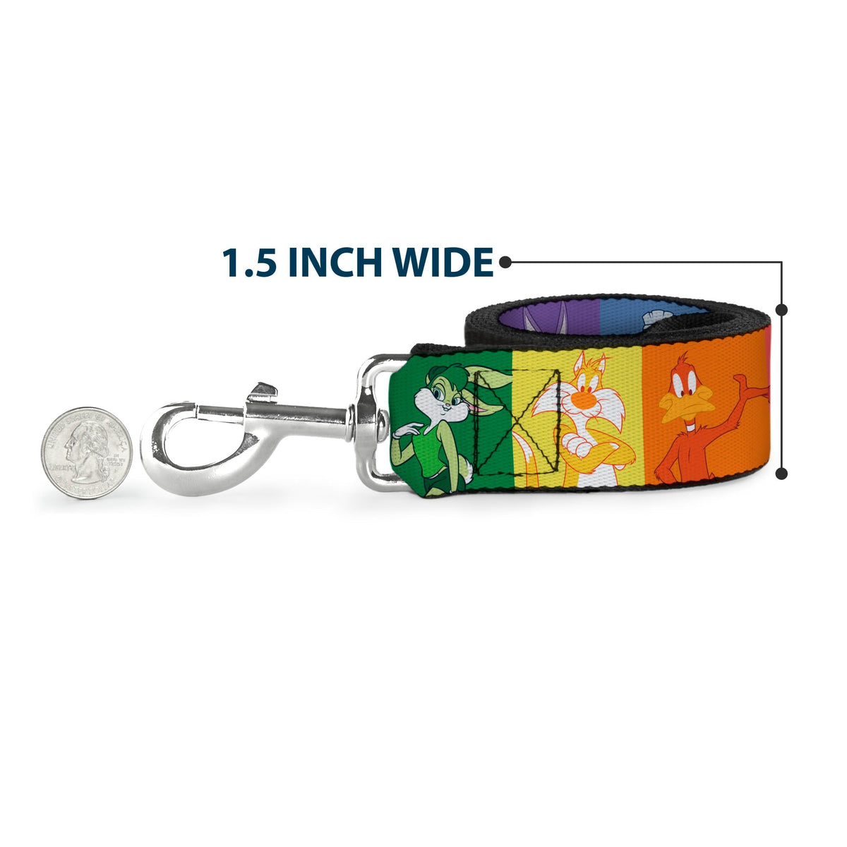 Dog Leash - Looney Tunes 6-Character Pose Pride Blocks Multi Color