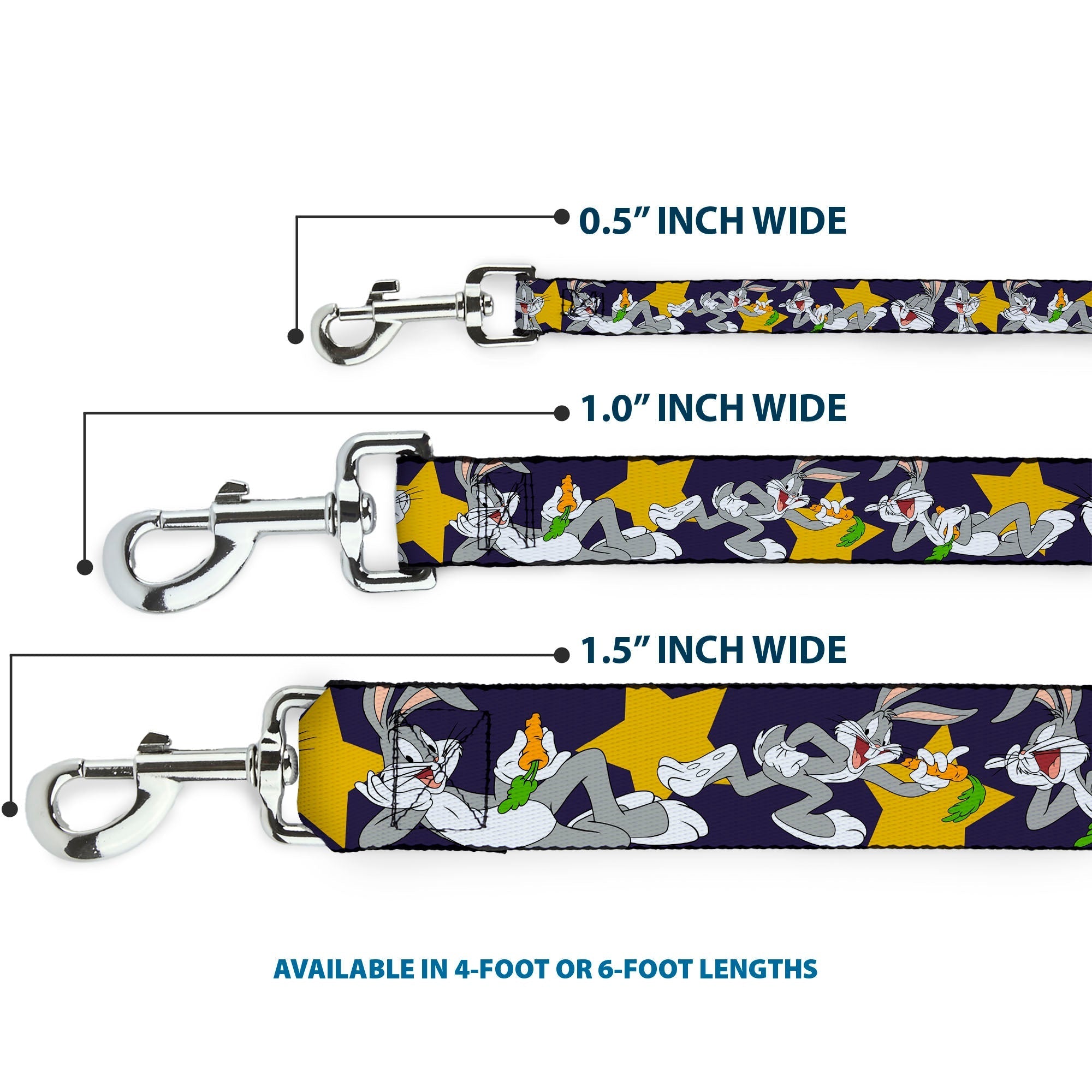 Dog Leash - Bugs Bunny Poses/Stars Navy 