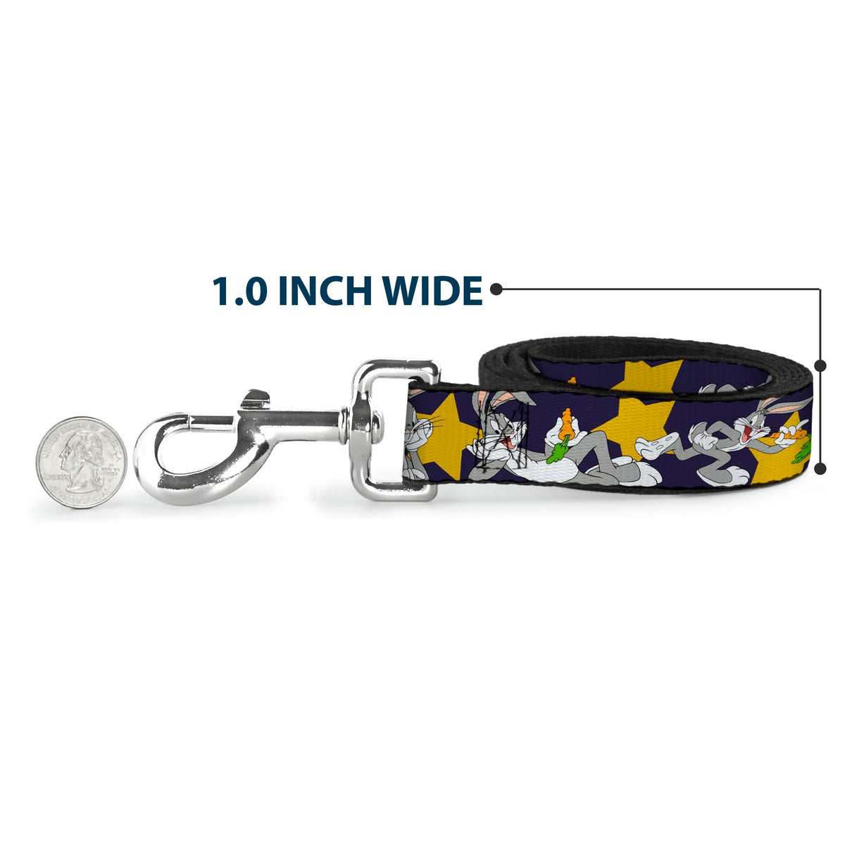 Dog Leash - Bugs Bunny Poses/Stars Navy 