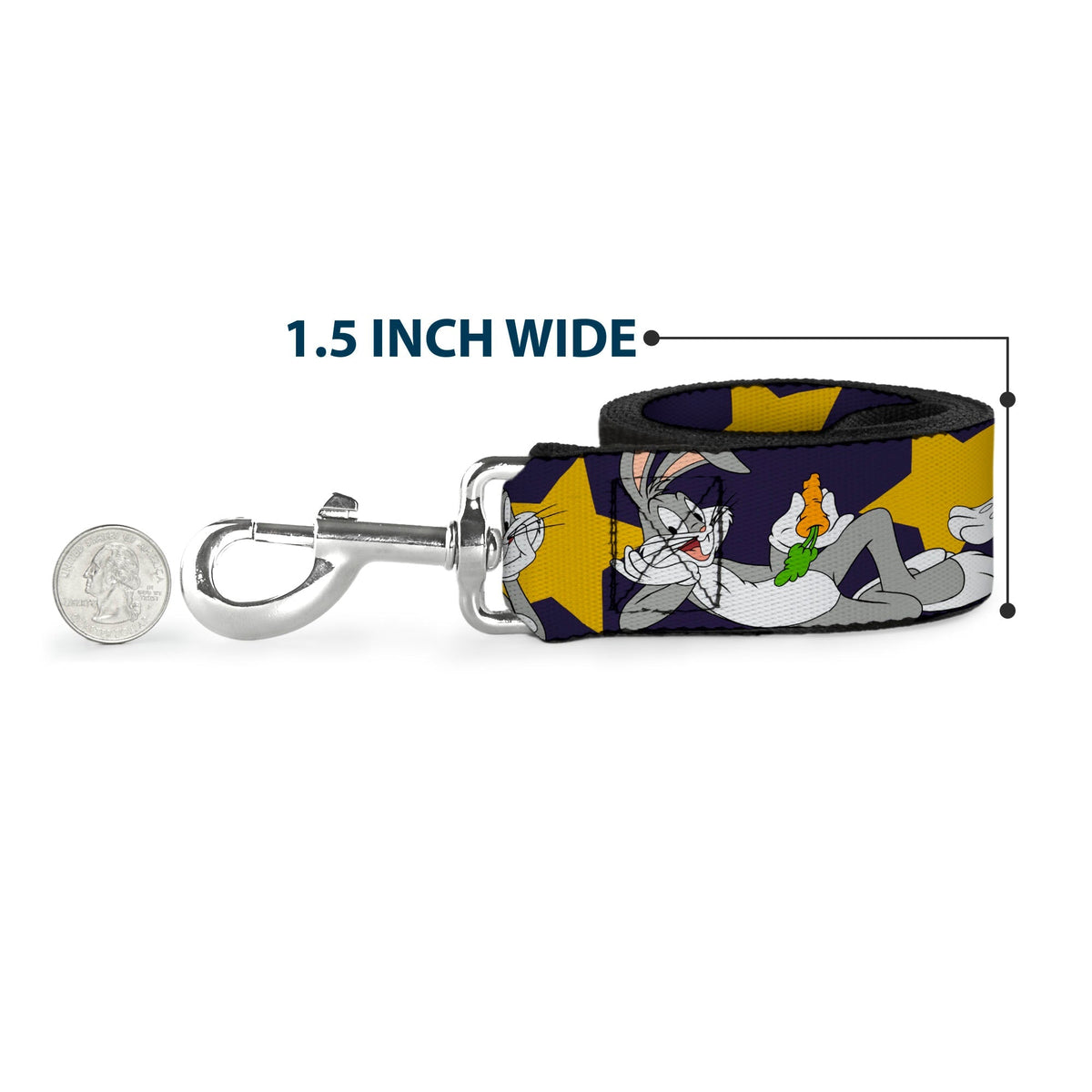 Dog Leash - Bugs Bunny Poses/Stars Navy 
