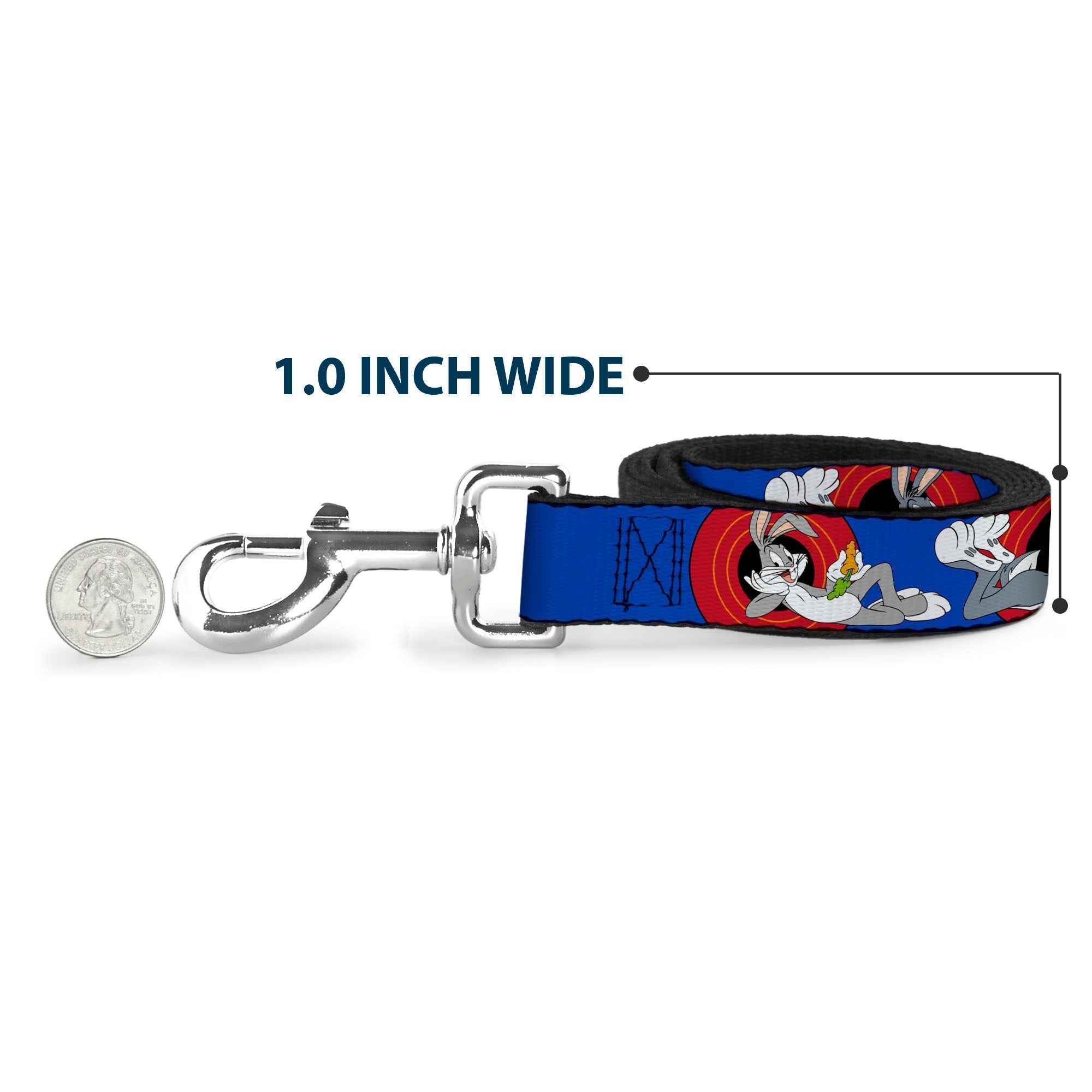 Dog Leash - BUGS BUNNY w/Bugs Poses Blue 