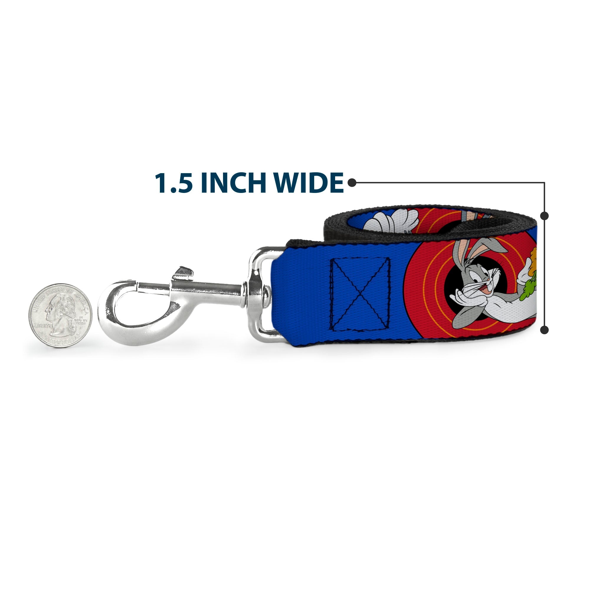 Dog Leash - BUGS BUNNY w/Bugs Poses Blue