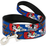 Dog Leash - BUGS BUNNY w/Bugs Poses Blue