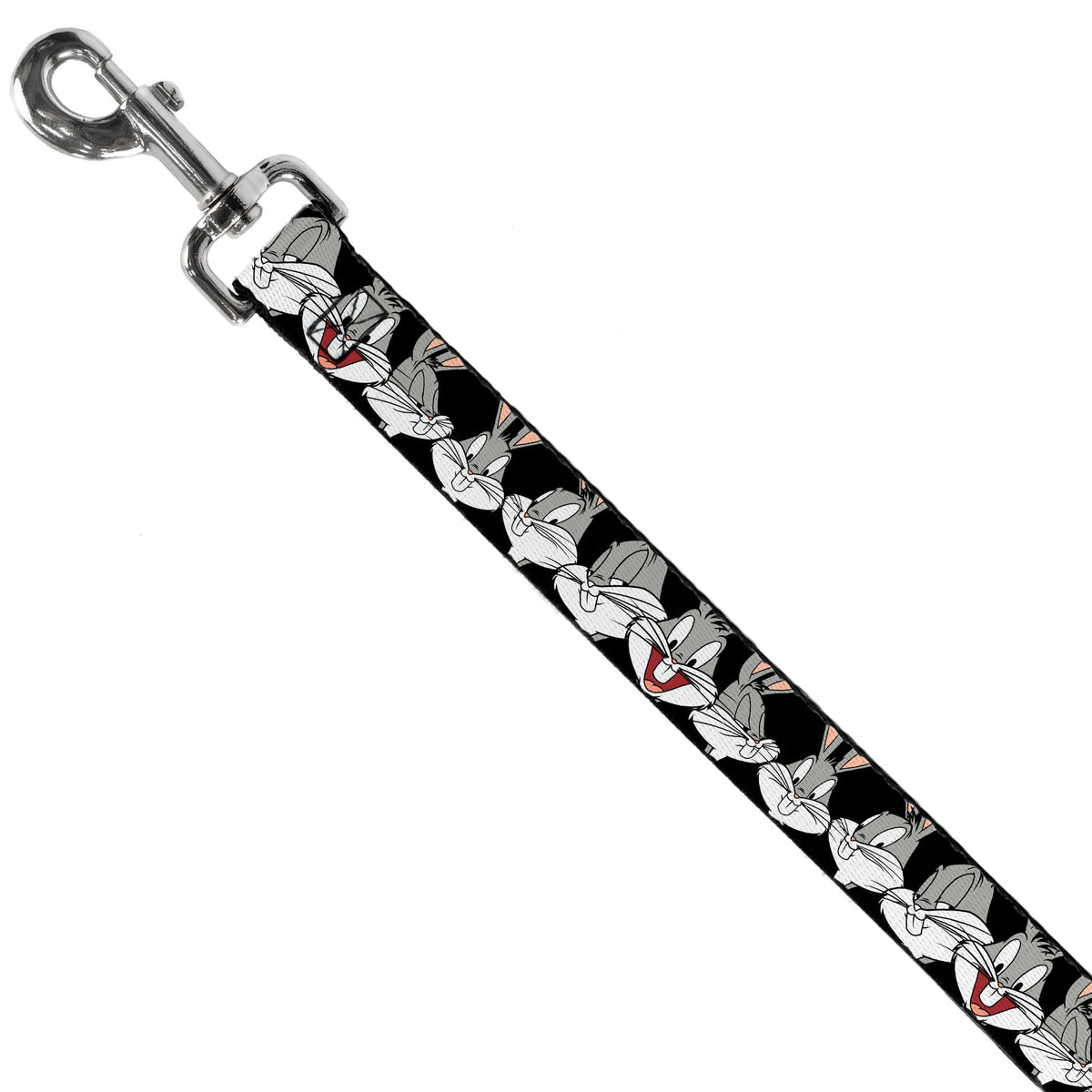 Dog Leash - Bugs Bunny CLOSE-UP Expressions Black 