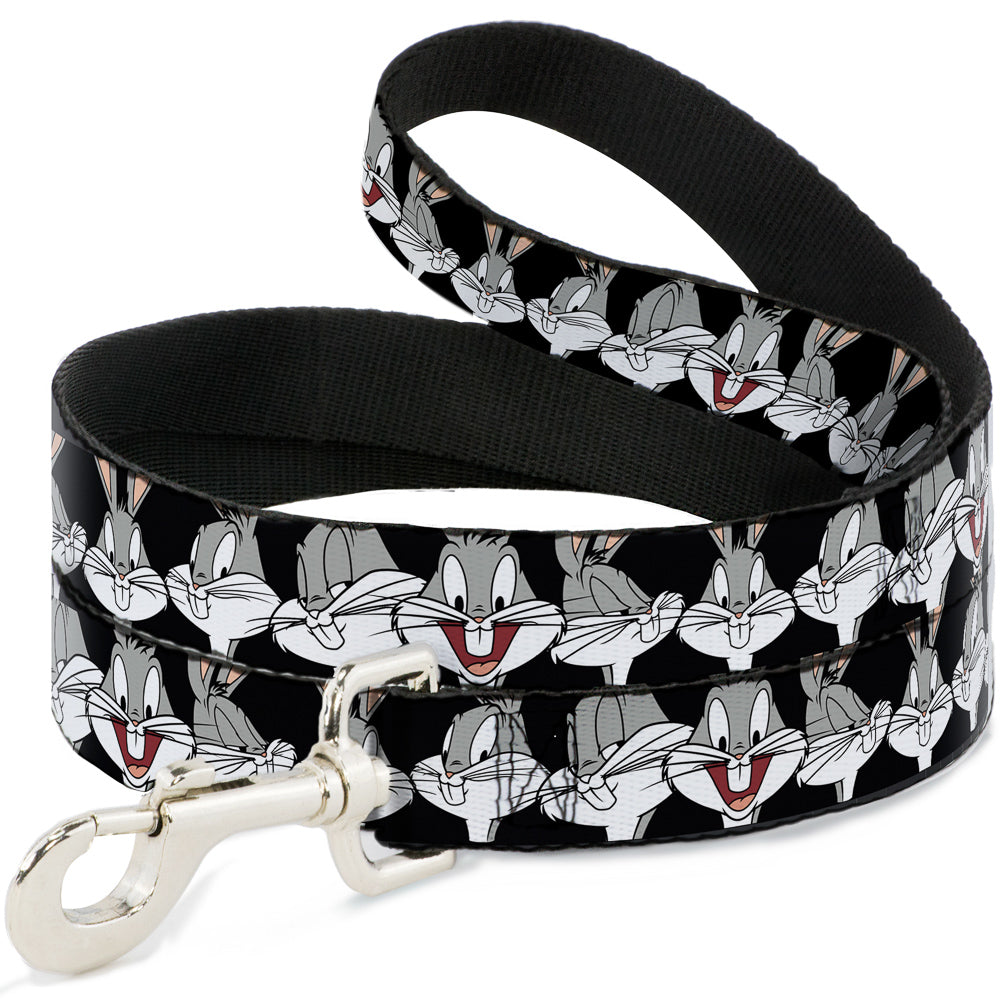Dog Leash - Bugs Bunny CLOSE-UP Expressions Black 