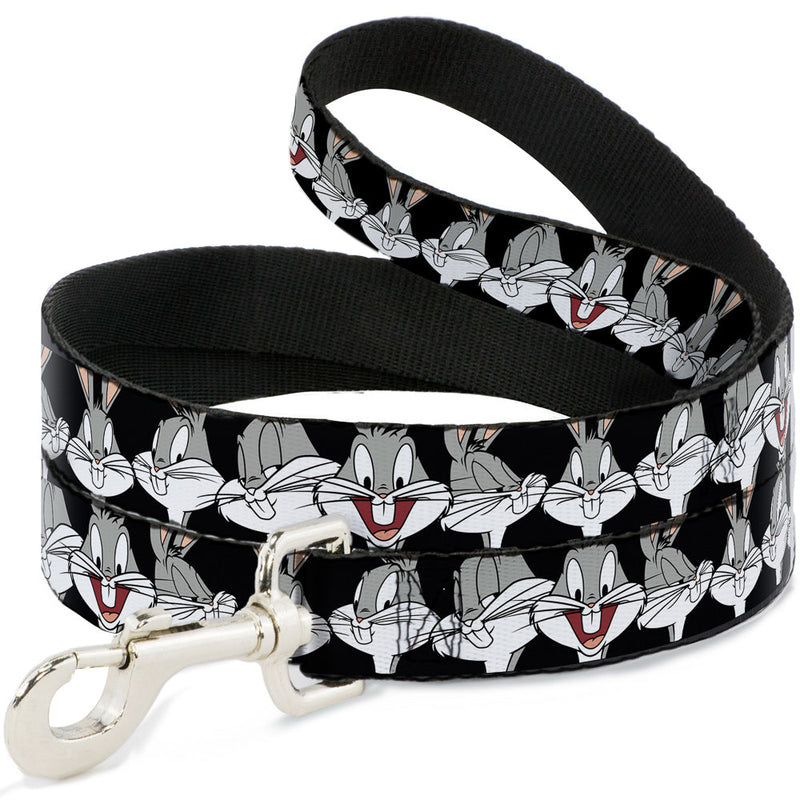 Dog Leash - Bugs Bunny CLOSE-UP Expressions Black 