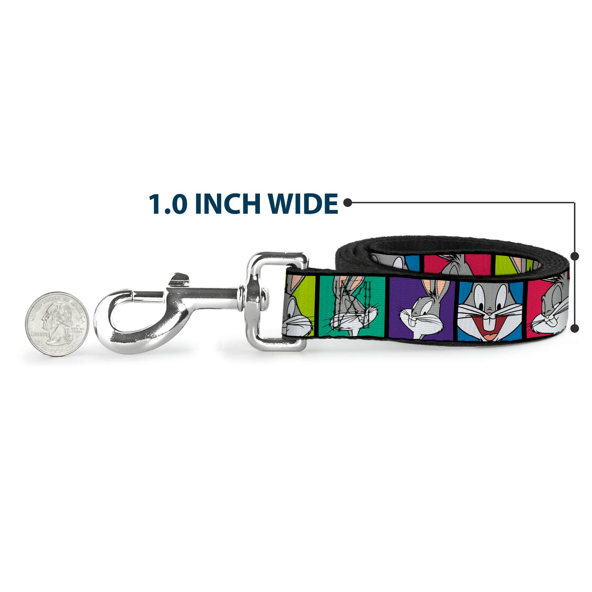 Dog Leash - Bugs Bunny Expression Blocks Multi Color 