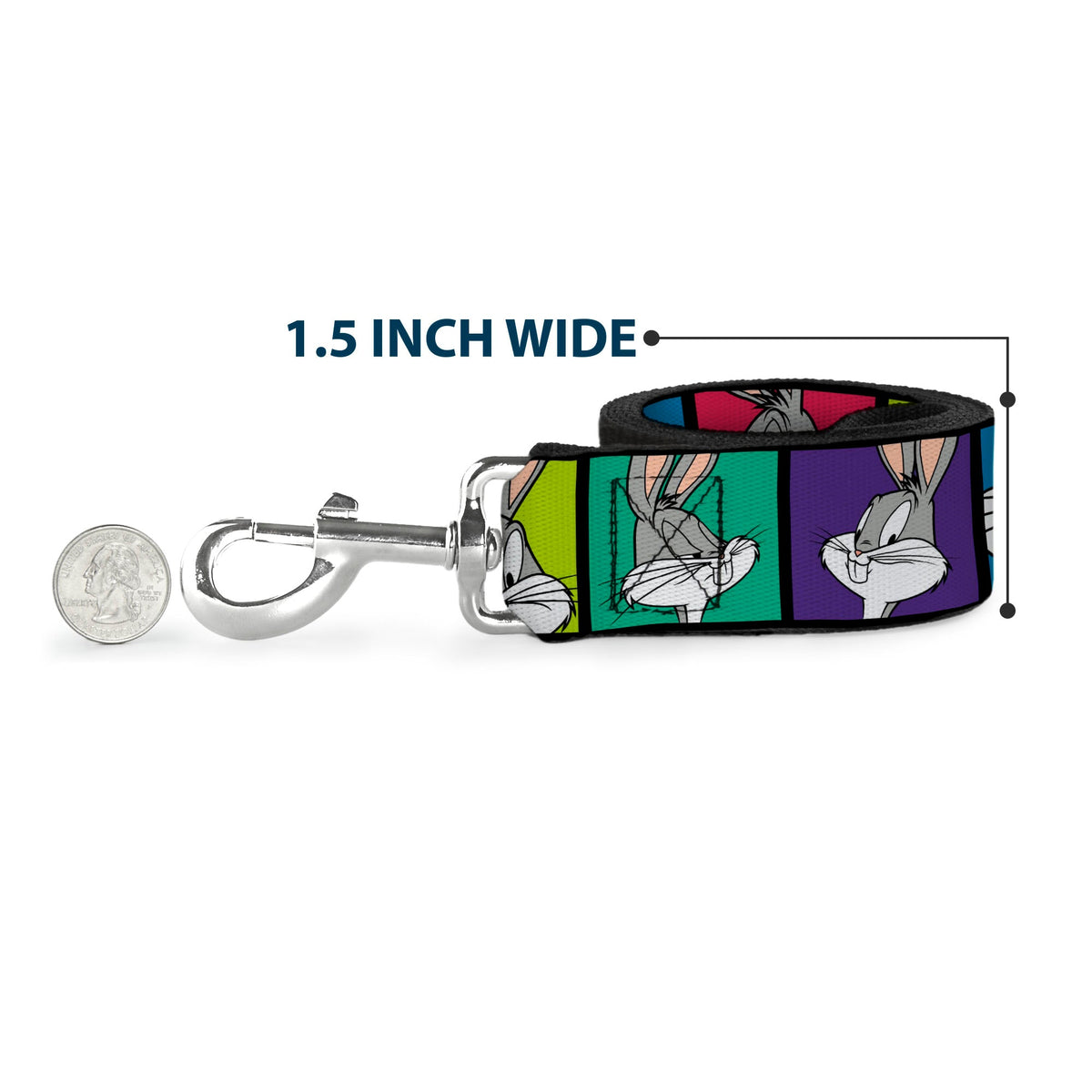 Dog Leash - Bugs Bunny Expression Blocks Multi Color 