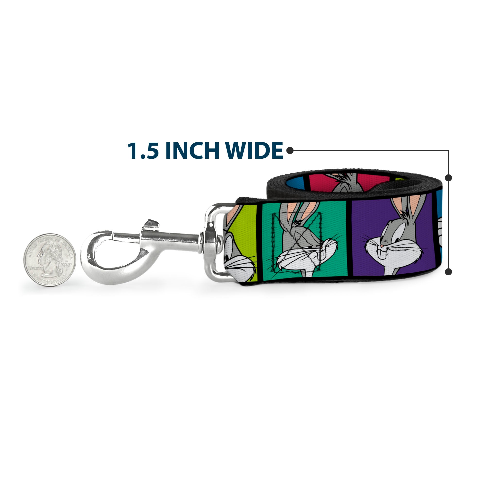 Dog Leash - Bugs Bunny Expression Blocks Multi Color 