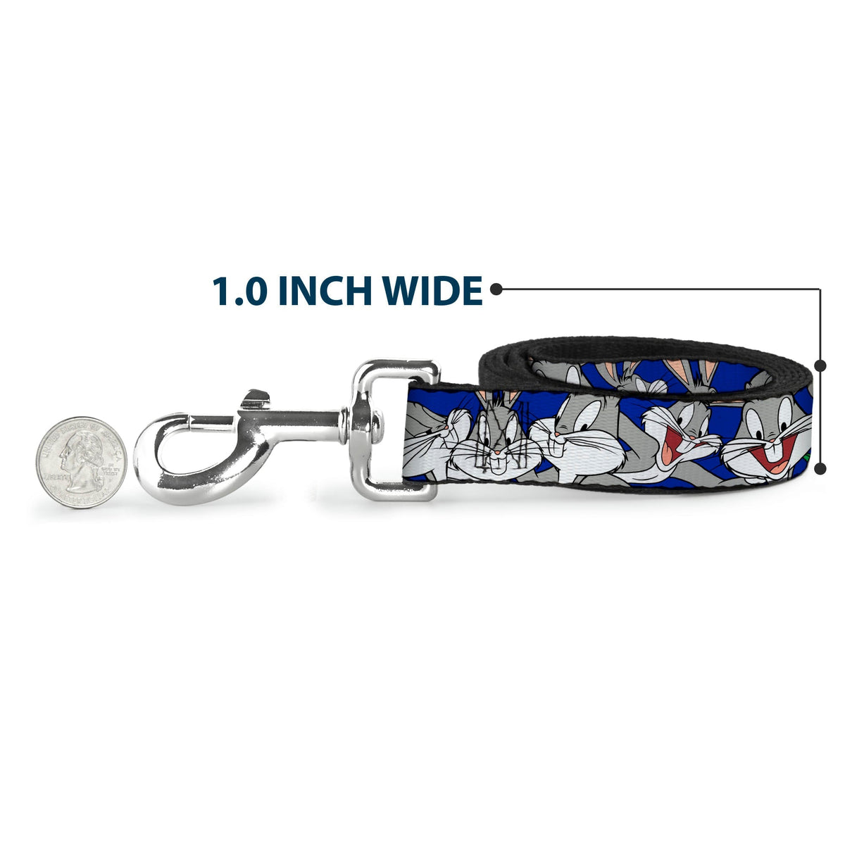 Dog Leash - Bugs Bunny CLOSE-UP Poses Blue 