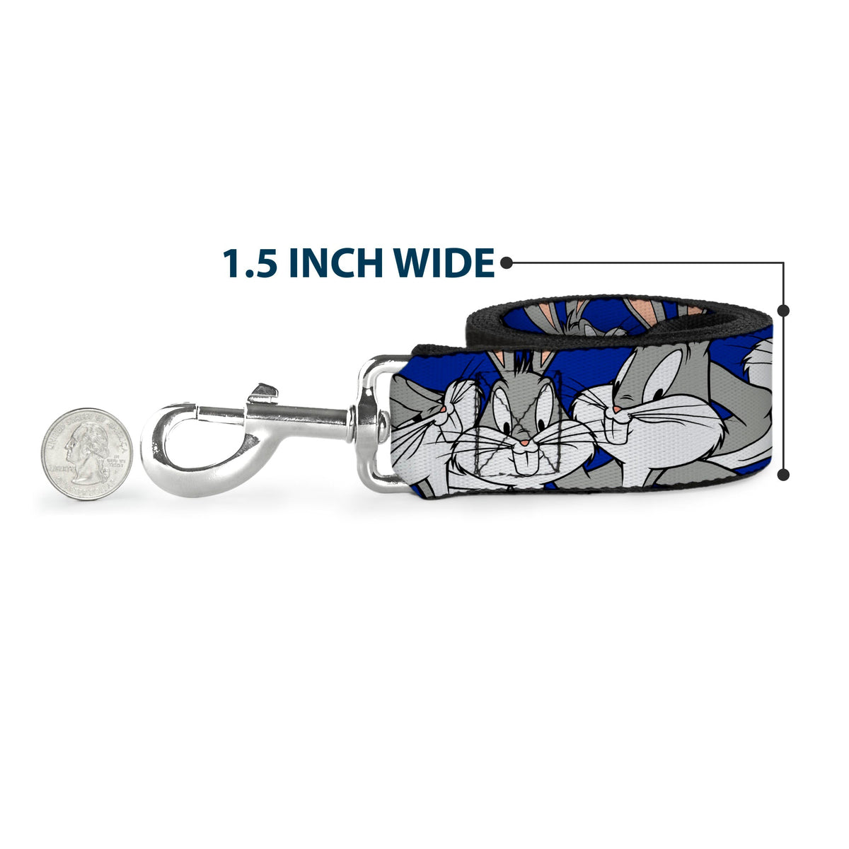 Dog Leash - Bugs Bunny CLOSE-UP Poses Blue 