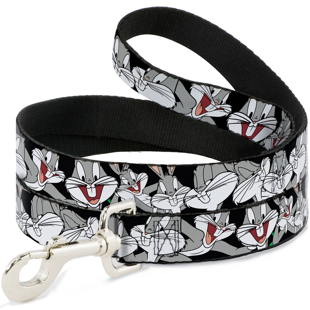 Dog Leash - Bugs Bunny CLOSE-UP Poses Black 
