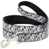 Dog Leash - Bugs Bunny Expressions Stacked White/Black/Gray
